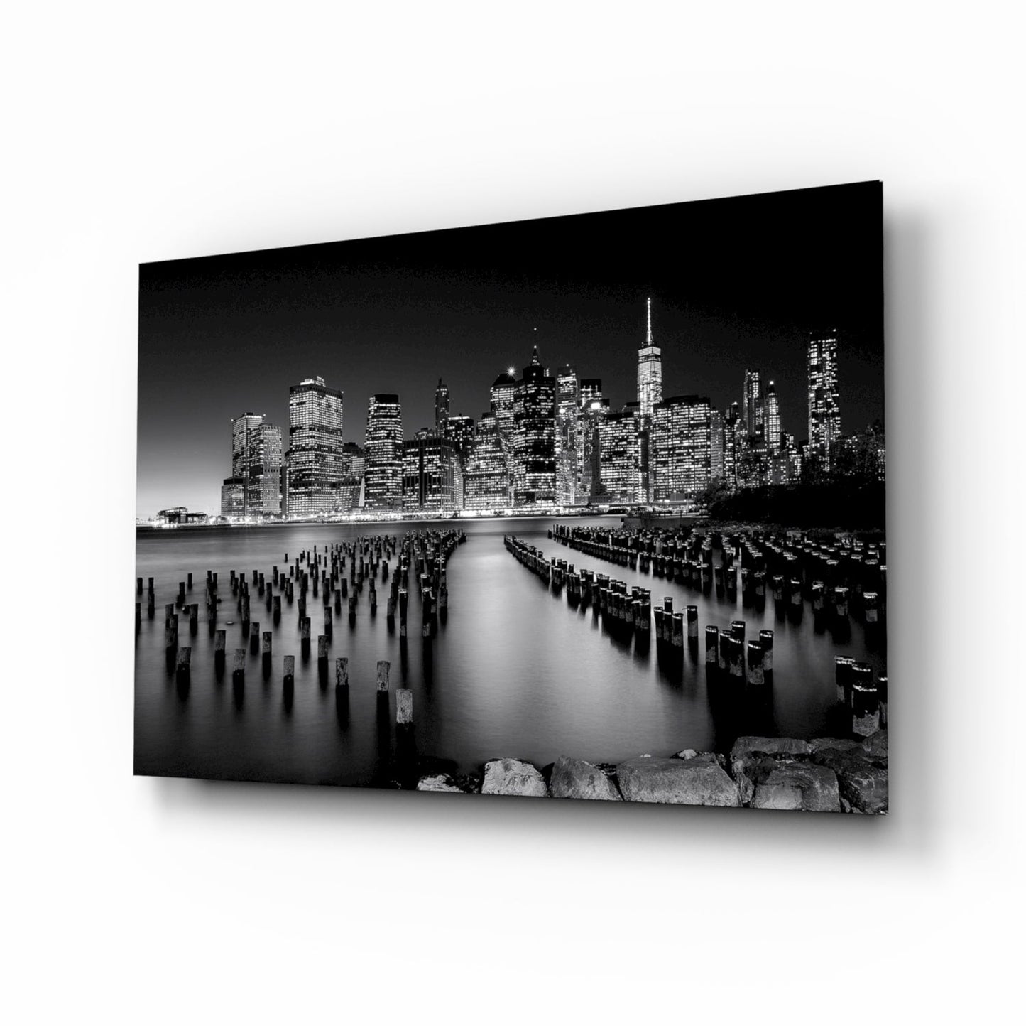 Manhattan Nightline Glass Wall Art