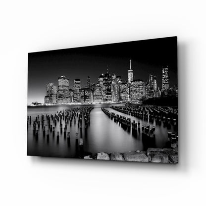 Manhattan Nightline Glass Wall Art