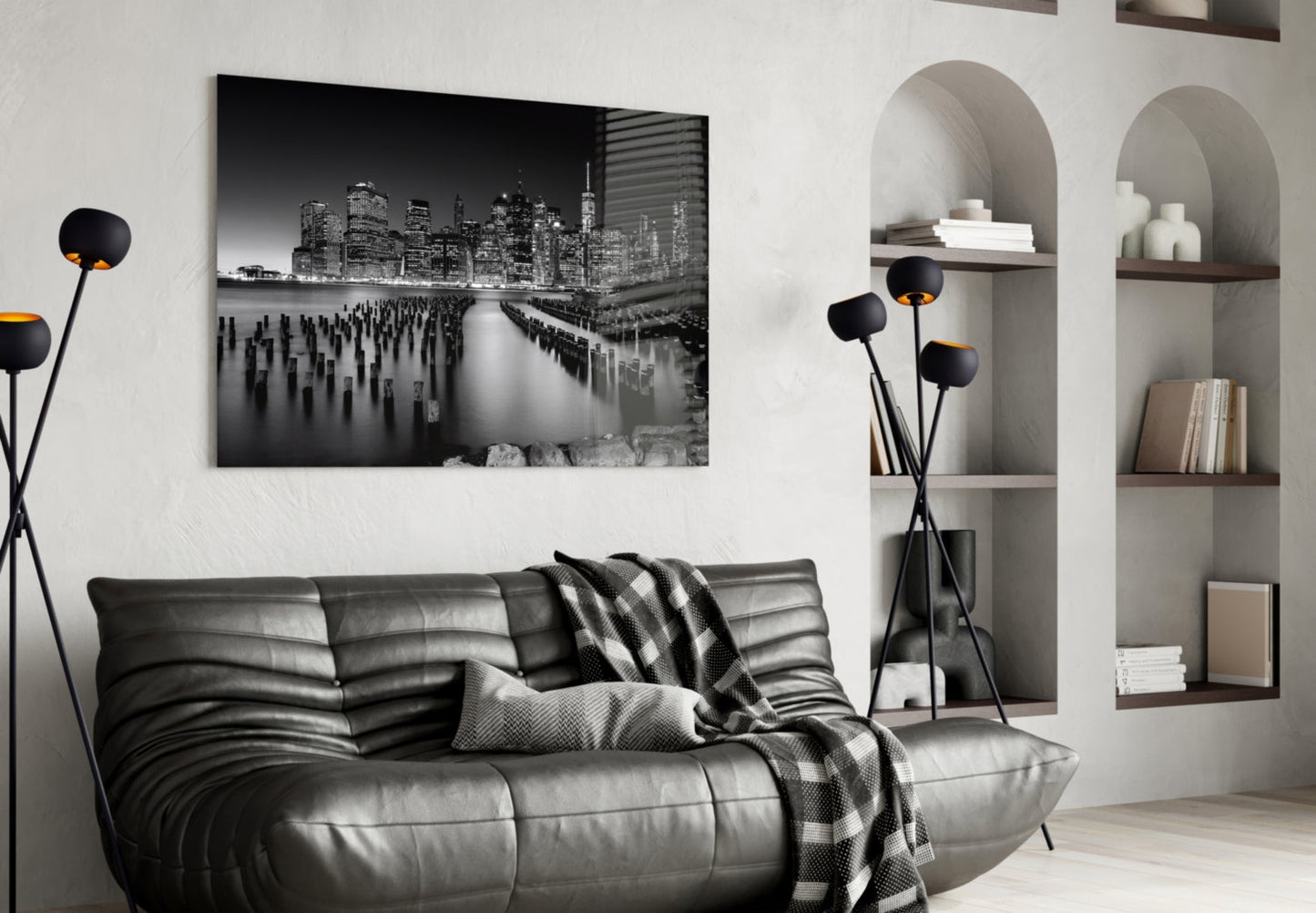 Manhattan Nightline Glass Wall Art