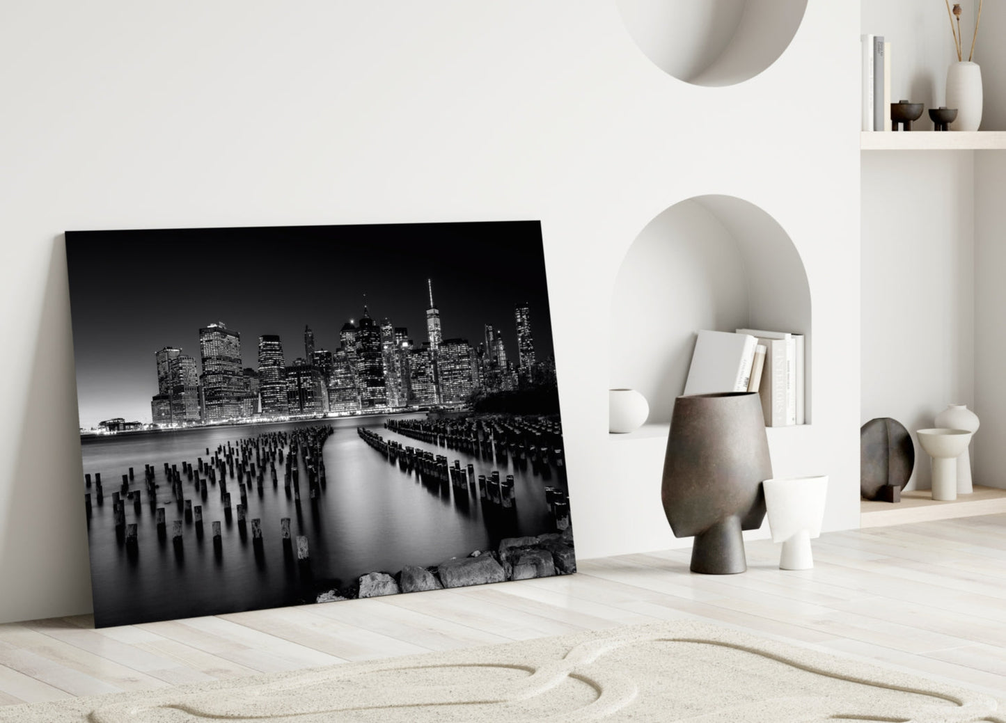 Manhattan Nightline Glass Wall Art