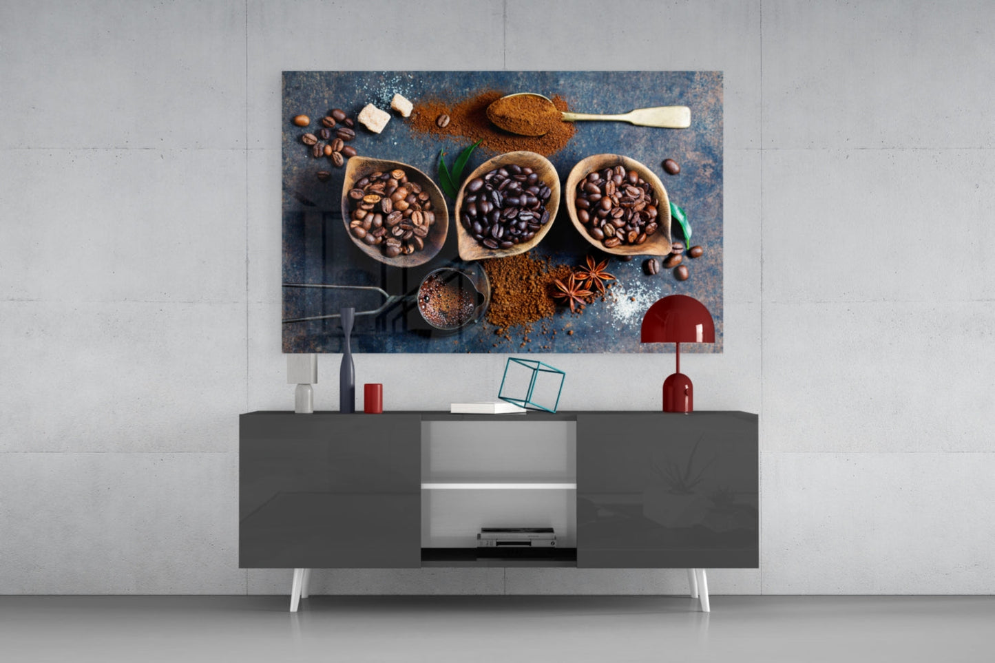 Coffee Beans Still Life Glass Wall Art