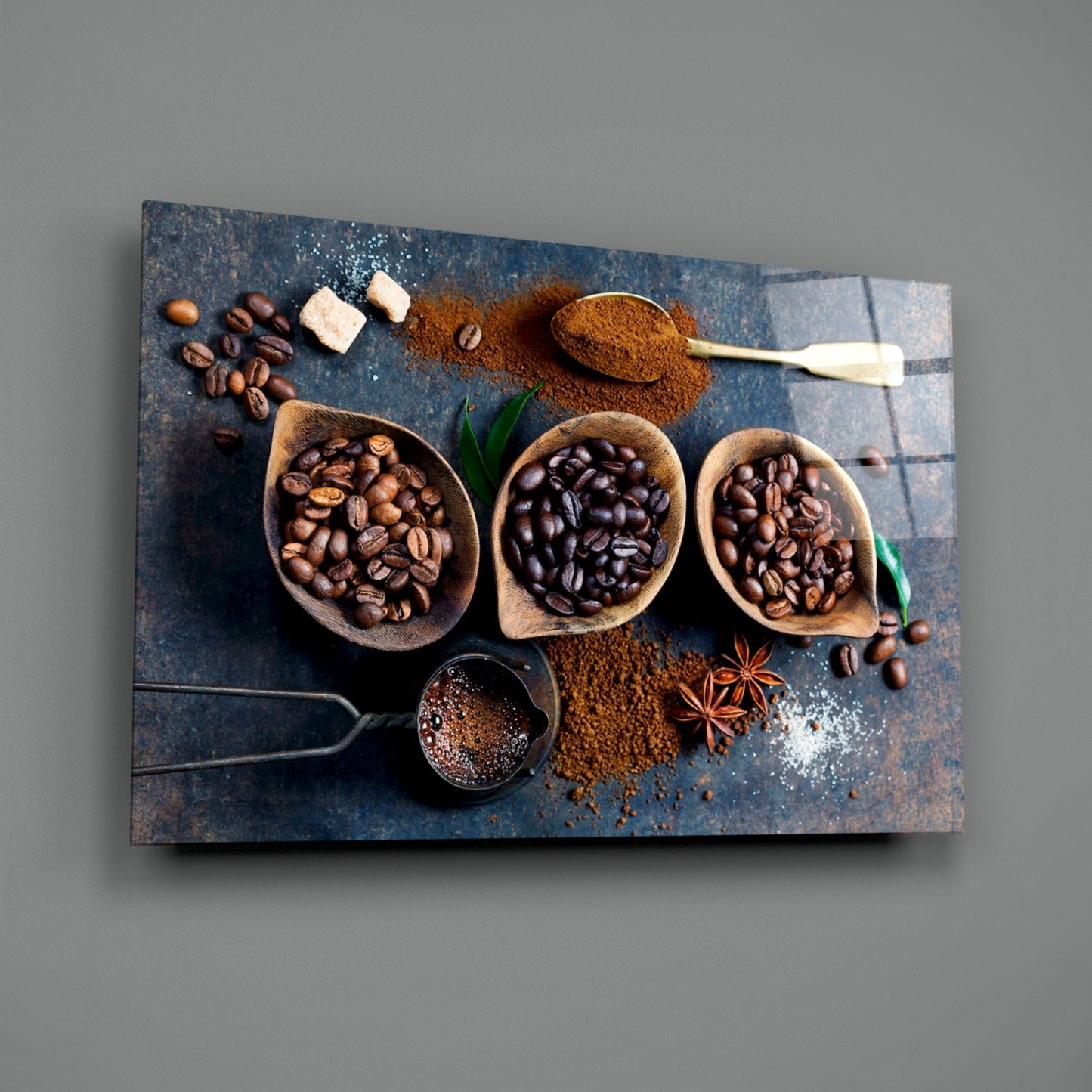 Coffee Beans Still Life Glass Wall Art