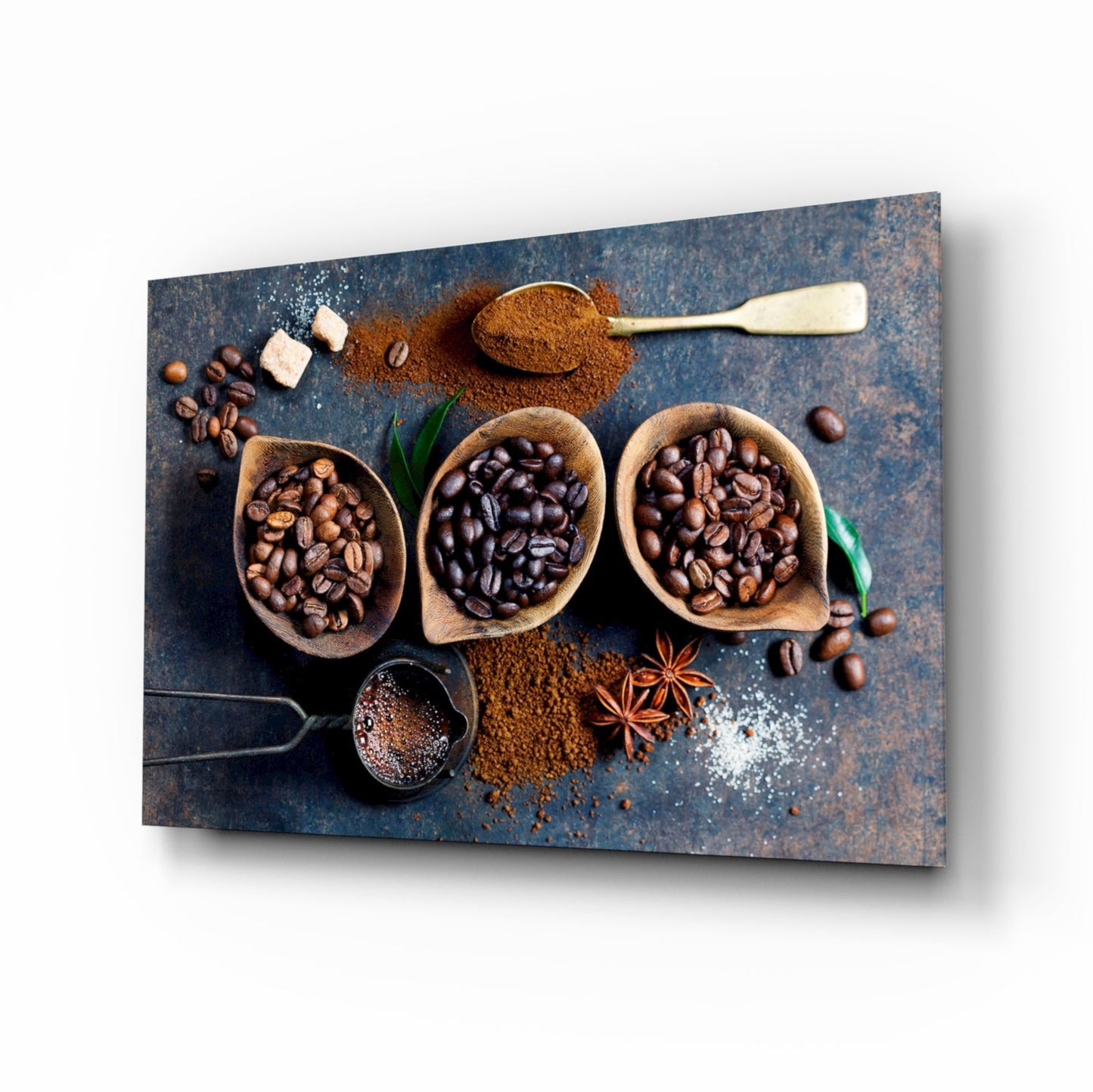 Coffee Beans Still Life Glass Wall Art