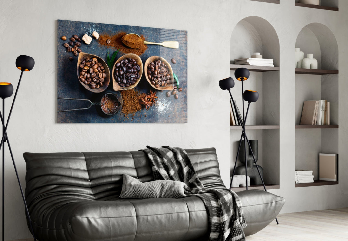 Coffee Beans Still Life Glass Wall Art