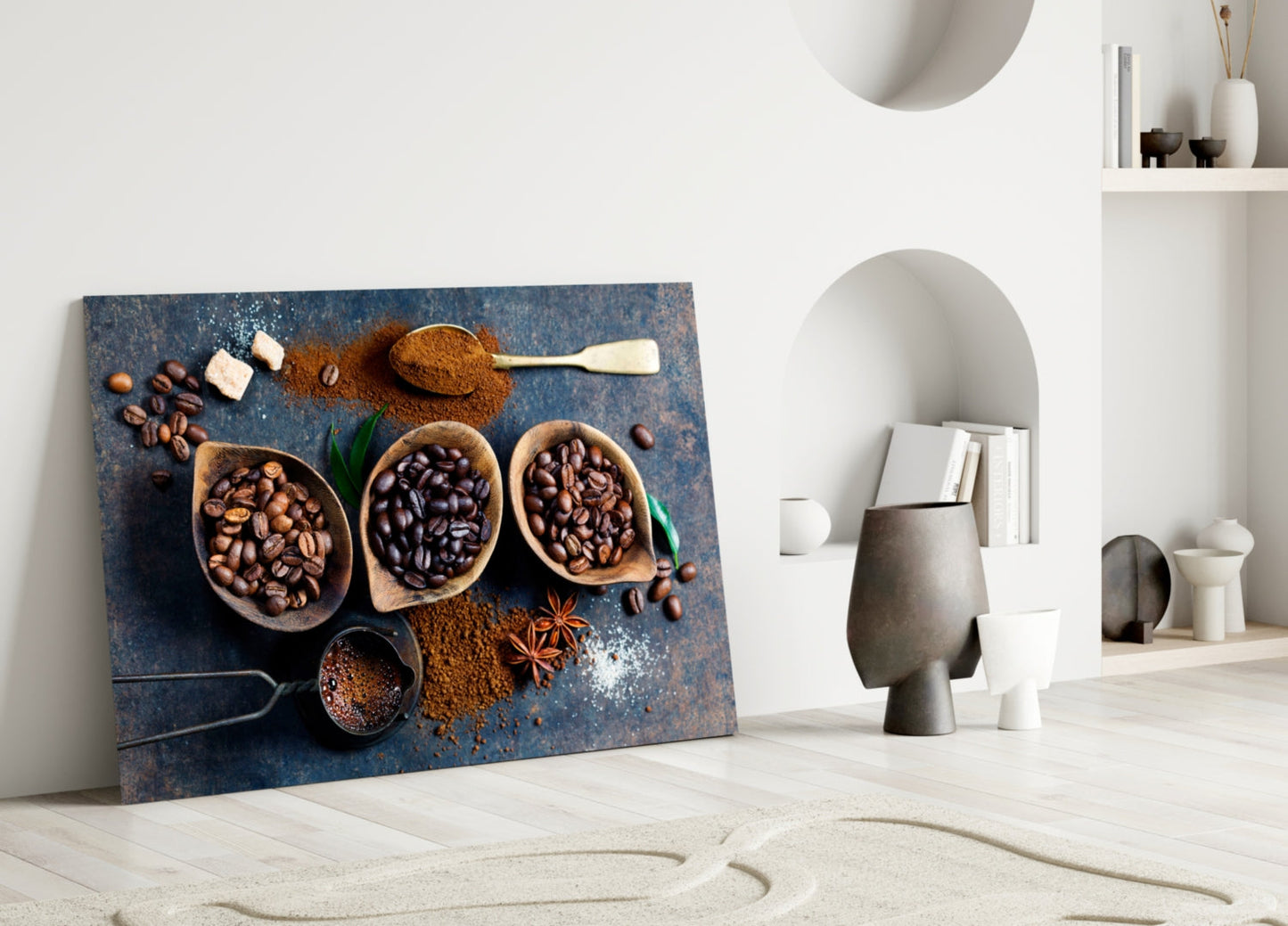 Coffee Beans Still Life Glass Wall Art
