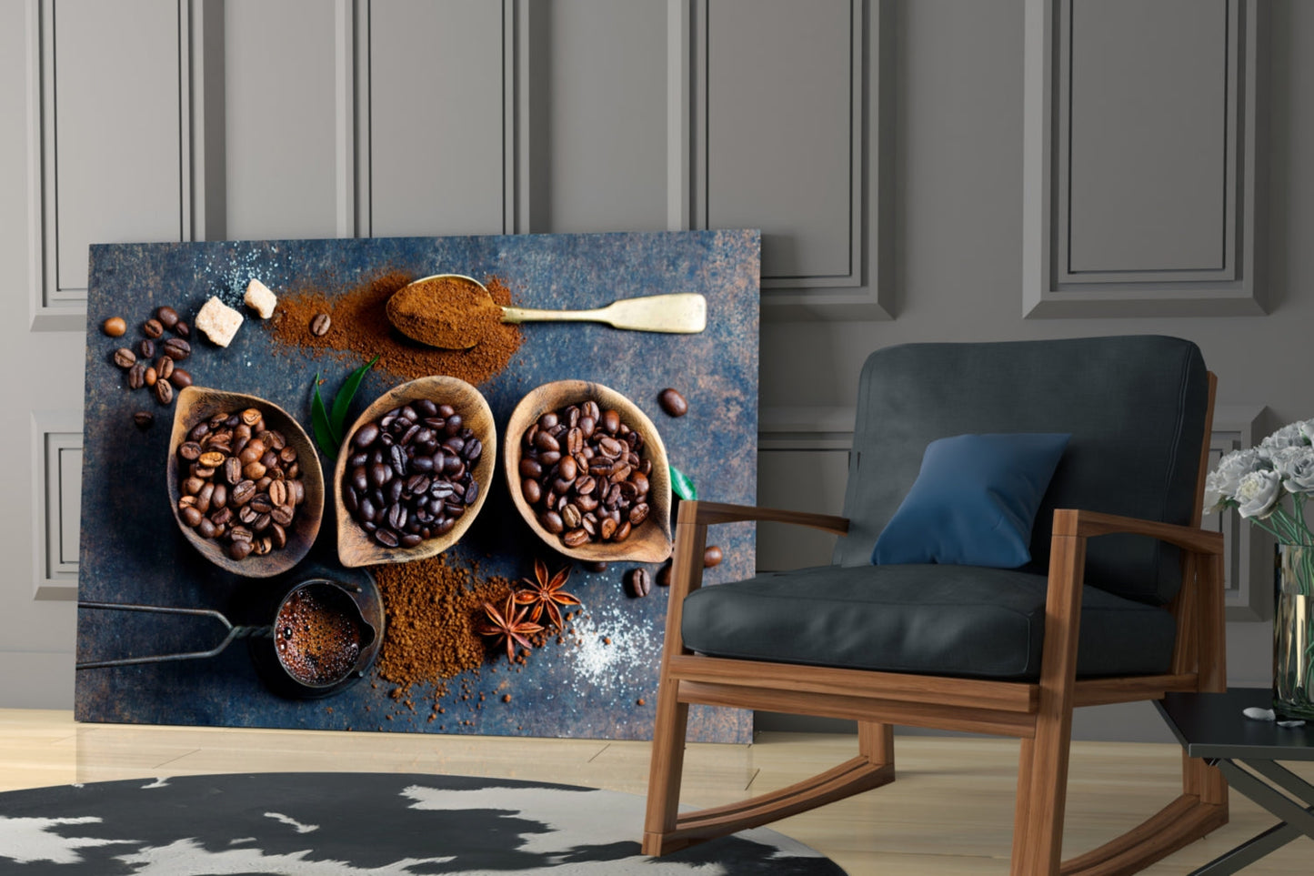 Coffee Beans Still Life Glass Wall Art