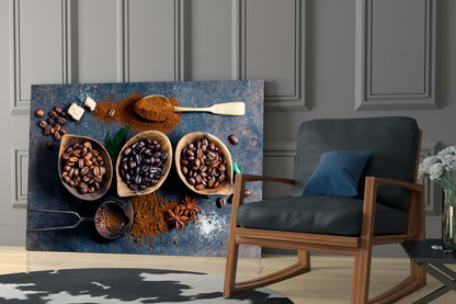 Coffee Beans Still Life Glass Wall Art