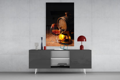 Wine and Barrel Glass Wall Art