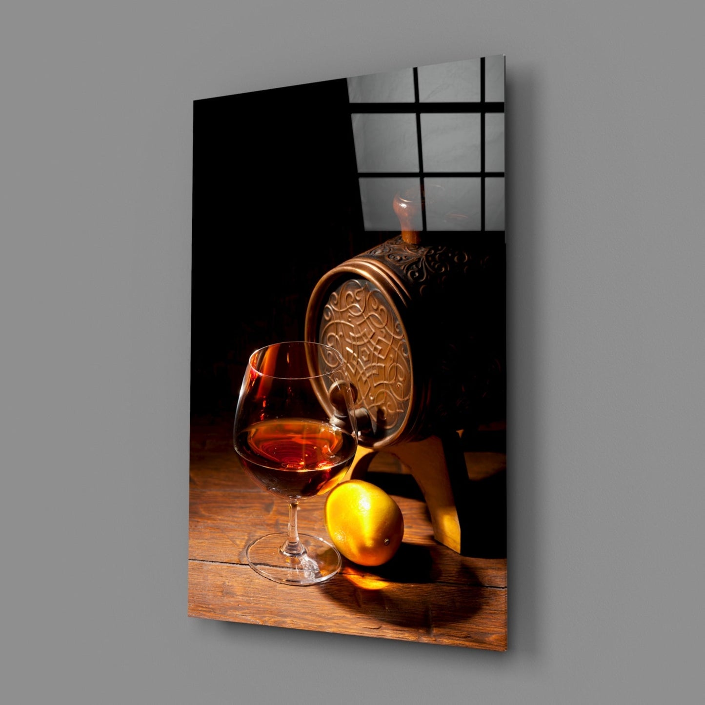 Wine and Barrel Glass Wall Art