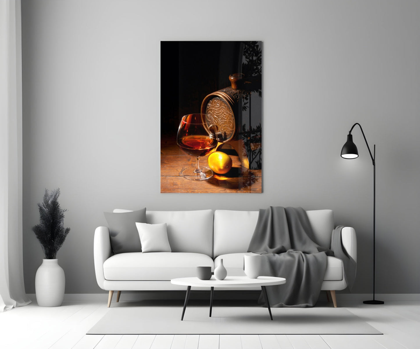 Wine and Barrel Glass Wall Art