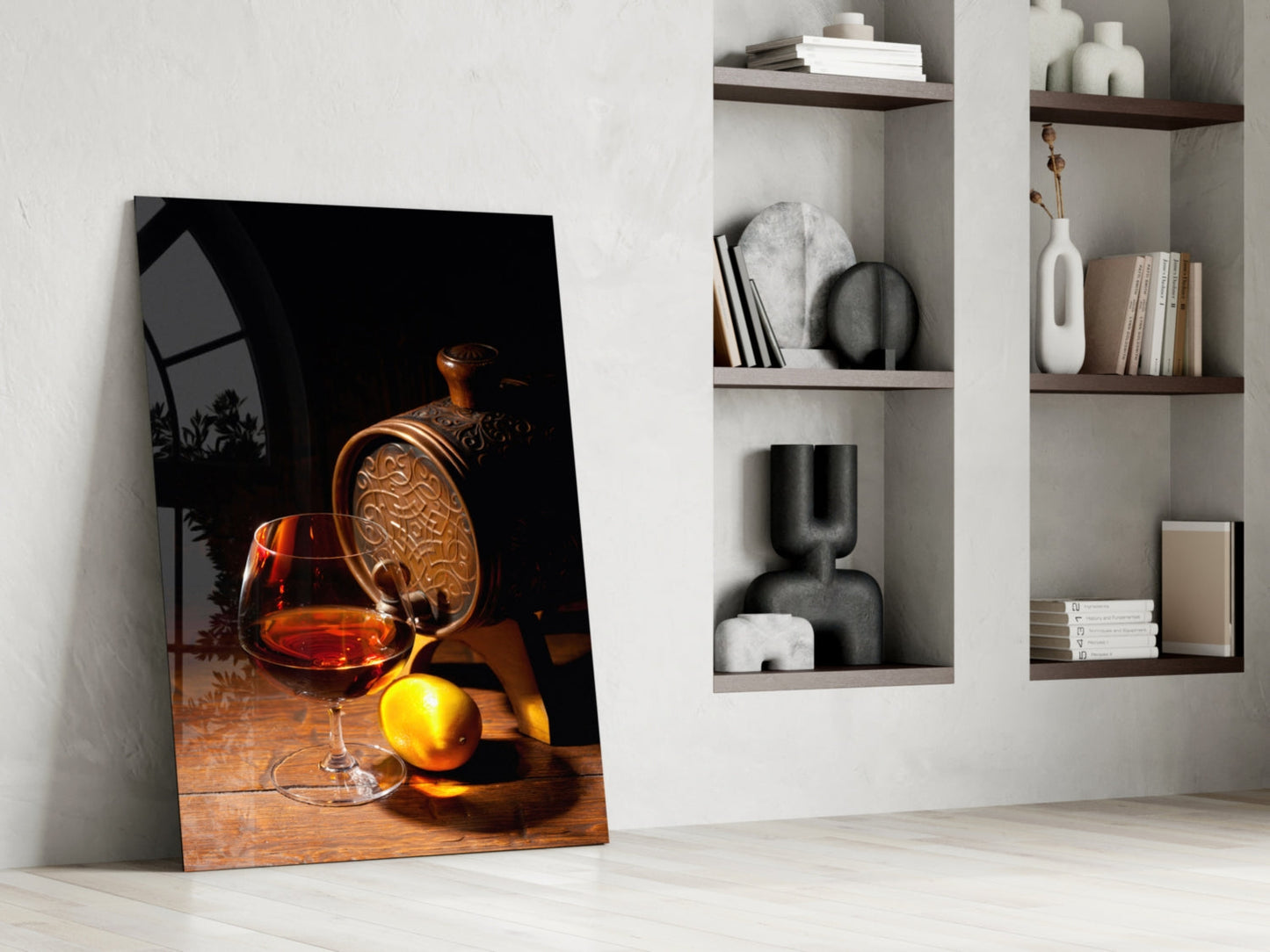 Wine and Barrel Glass Wall Art