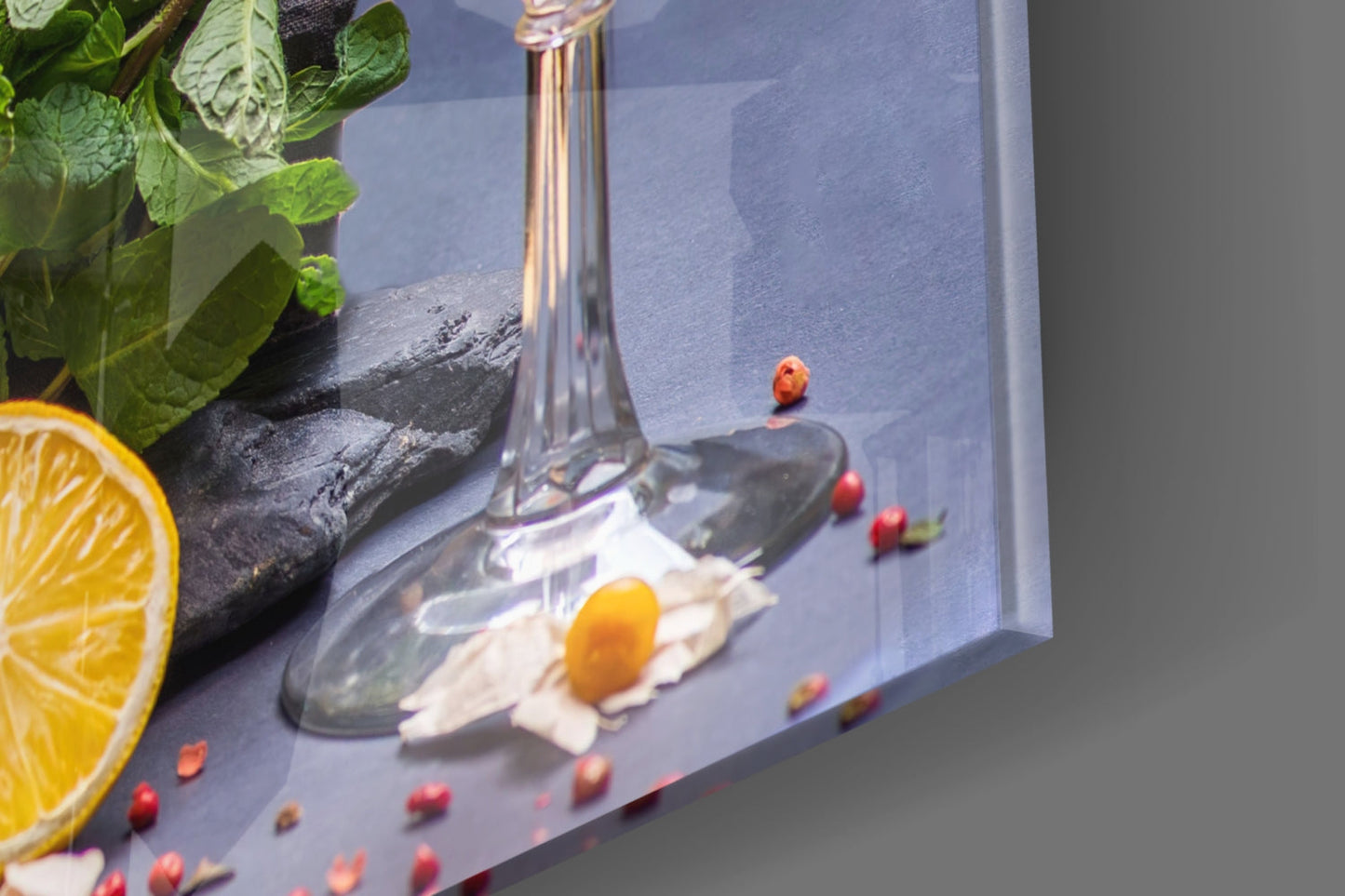 Citrus Herb Cocktail Bar Glass Wall Art