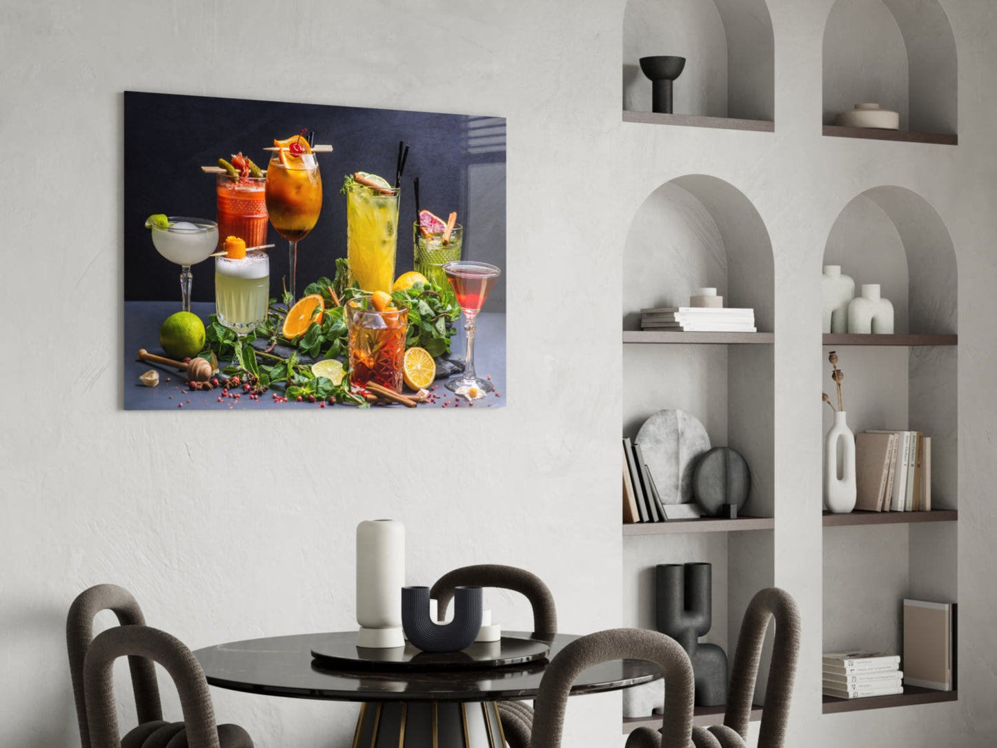 Citrus Herb Cocktail Bar Glass Wall Art