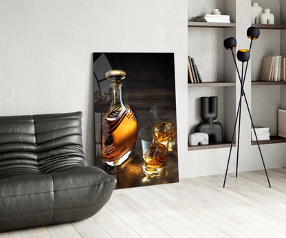 Whiskey Decanter Glass Wall Art