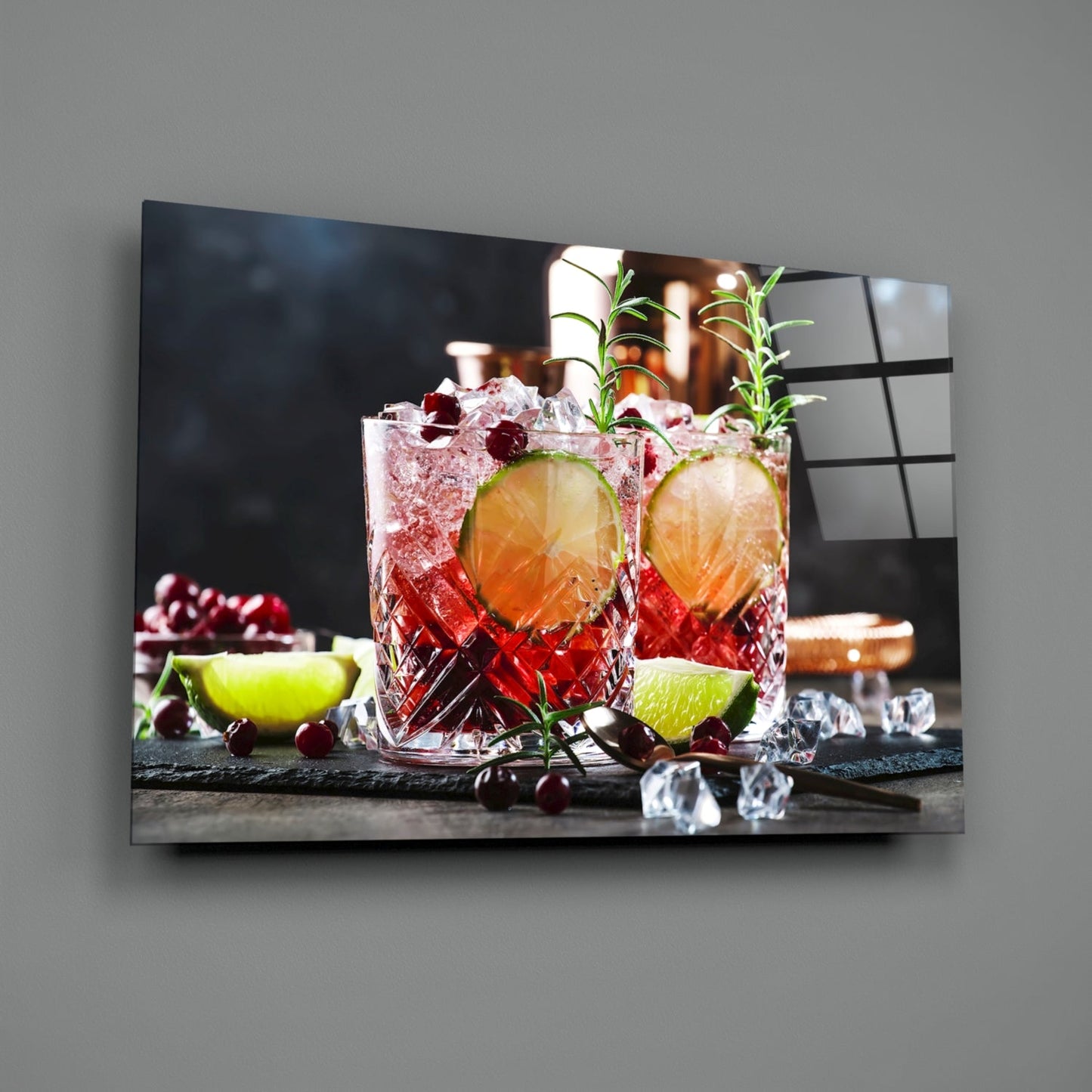 Holiday Cocktail Glass Wall Art