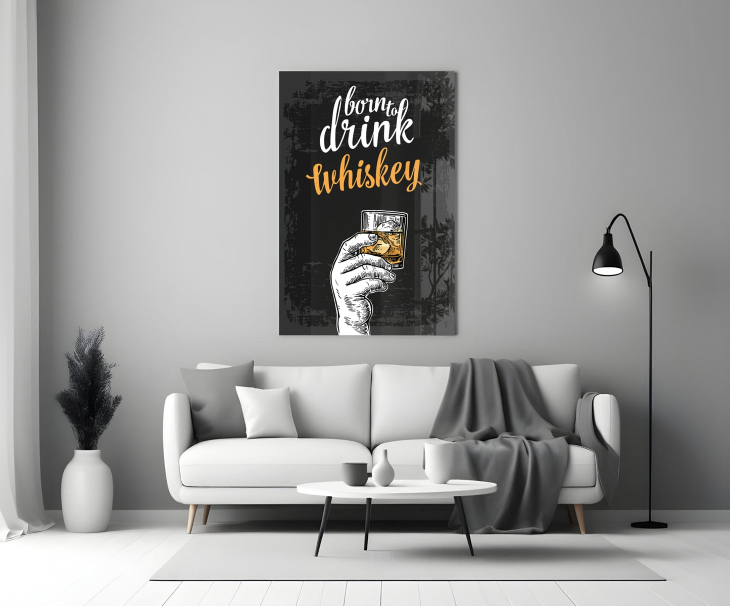 Born To Drink Whiskey Glass Wall Art