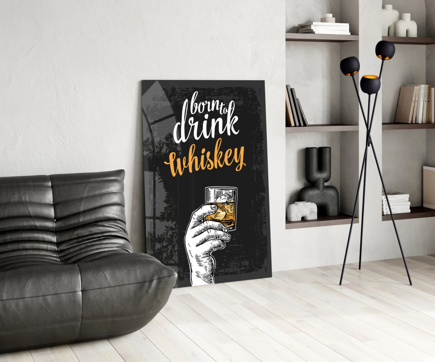 Born To Drink Whiskey Glass Wall Art