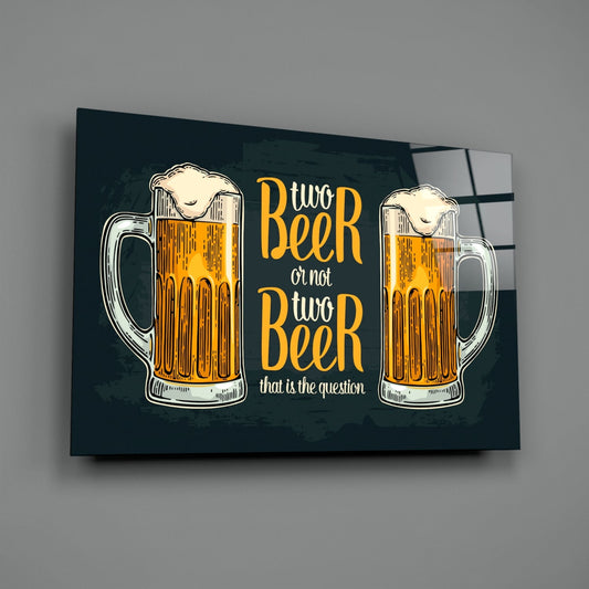 Retro beer mugs glass wall art on a plain gray wall