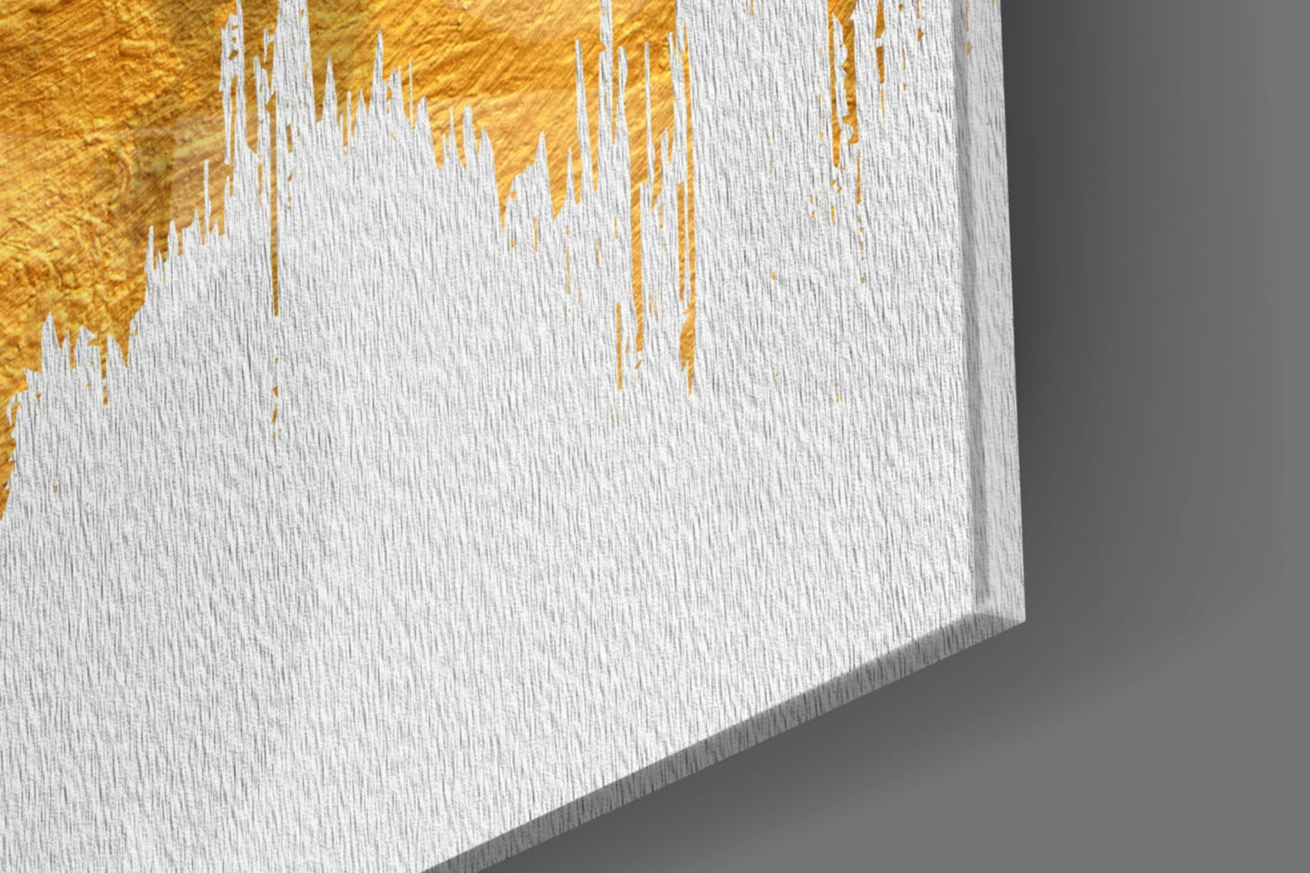 Gold Brushstroke Shark Glass Wall Art