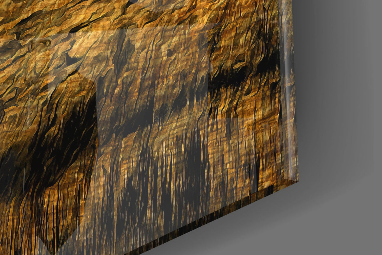 Giraffe Glass Wall Art Golden Safari Print
