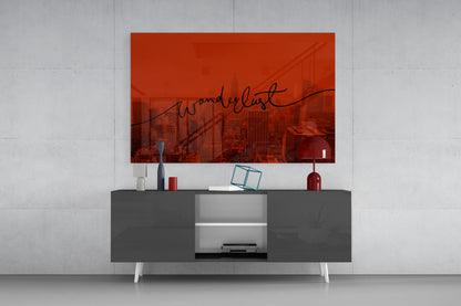 Wanderlust NYC Skyline Glass Wall Art - Sunset