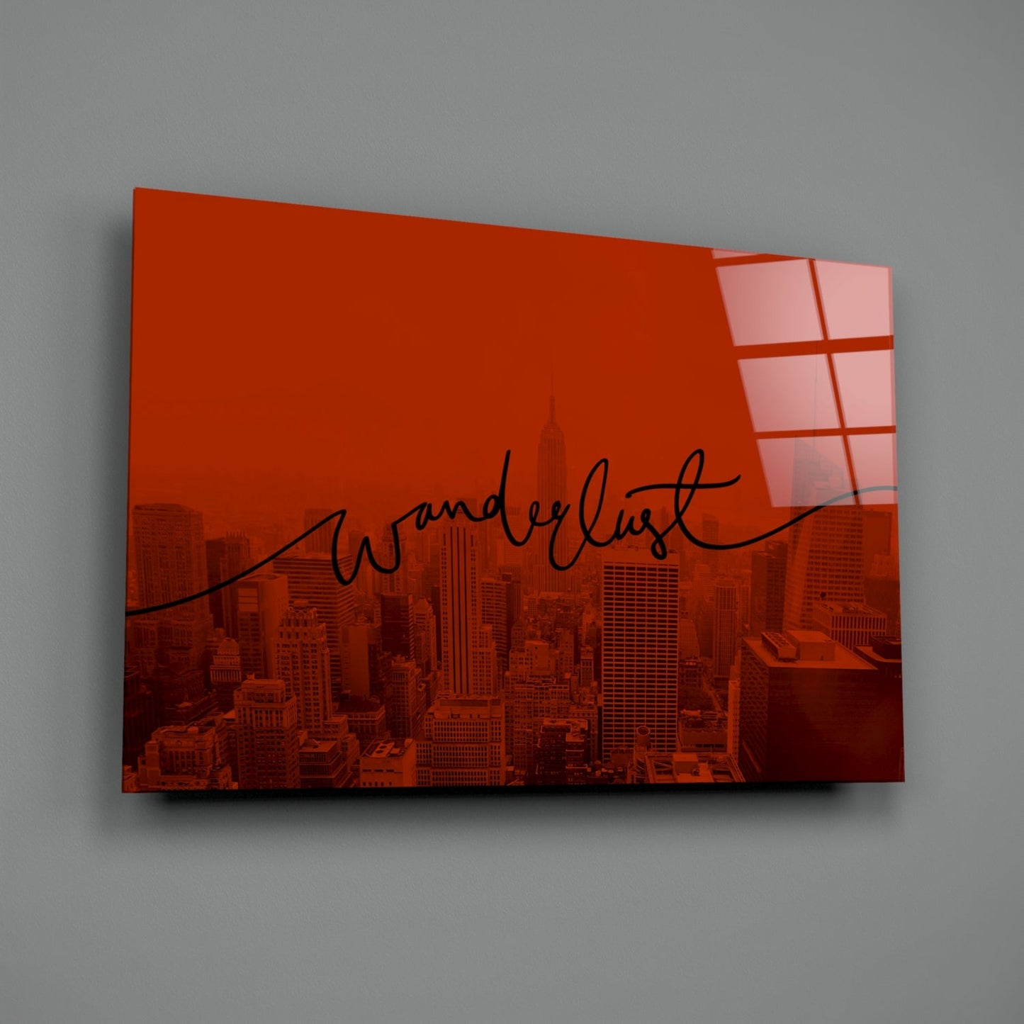 Wanderlust NYC Skyline Glass Wall Art - Sunset
