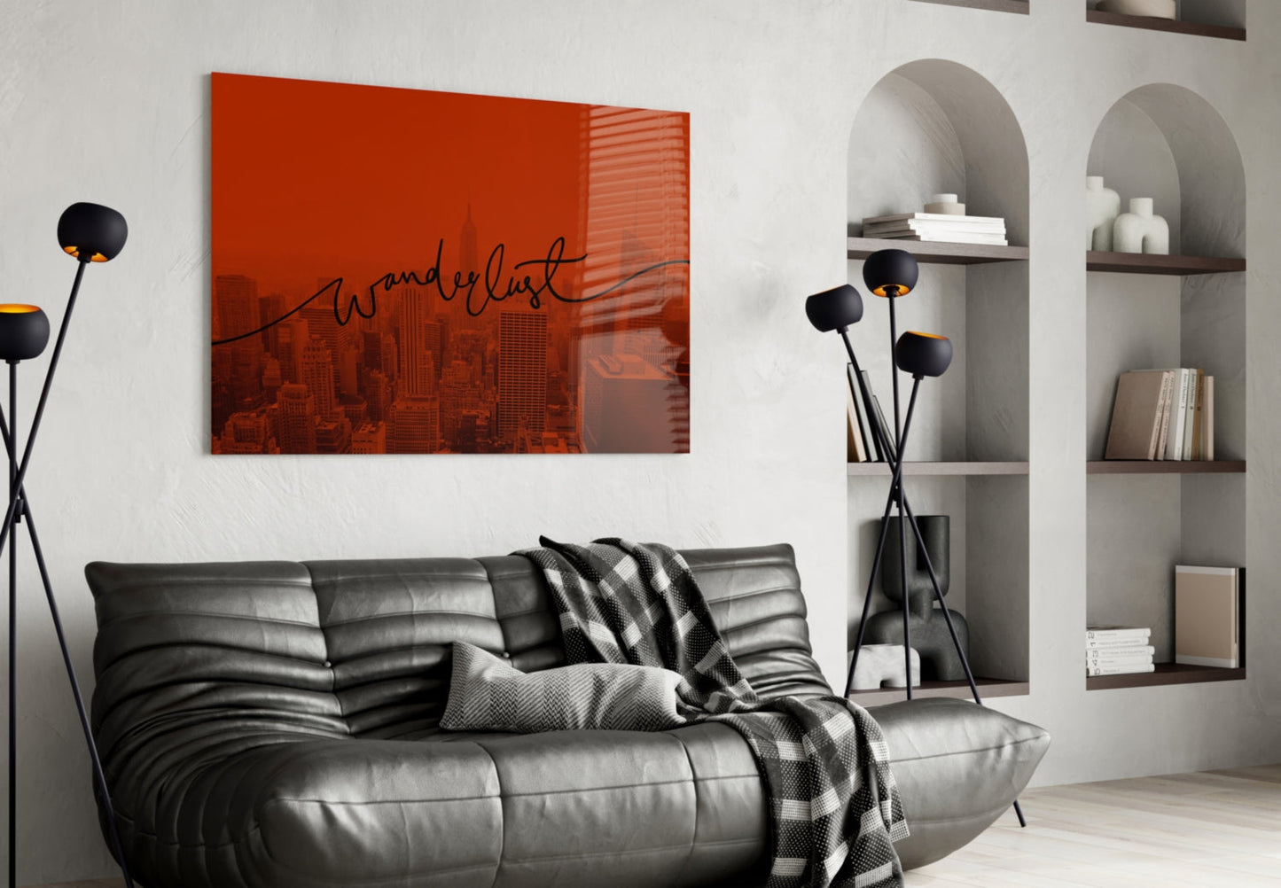 Wanderlust NYC Skyline Glass Wall Art - Sunset