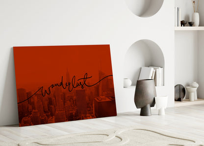 Wanderlust NYC Skyline Glass Wall Art - Sunset