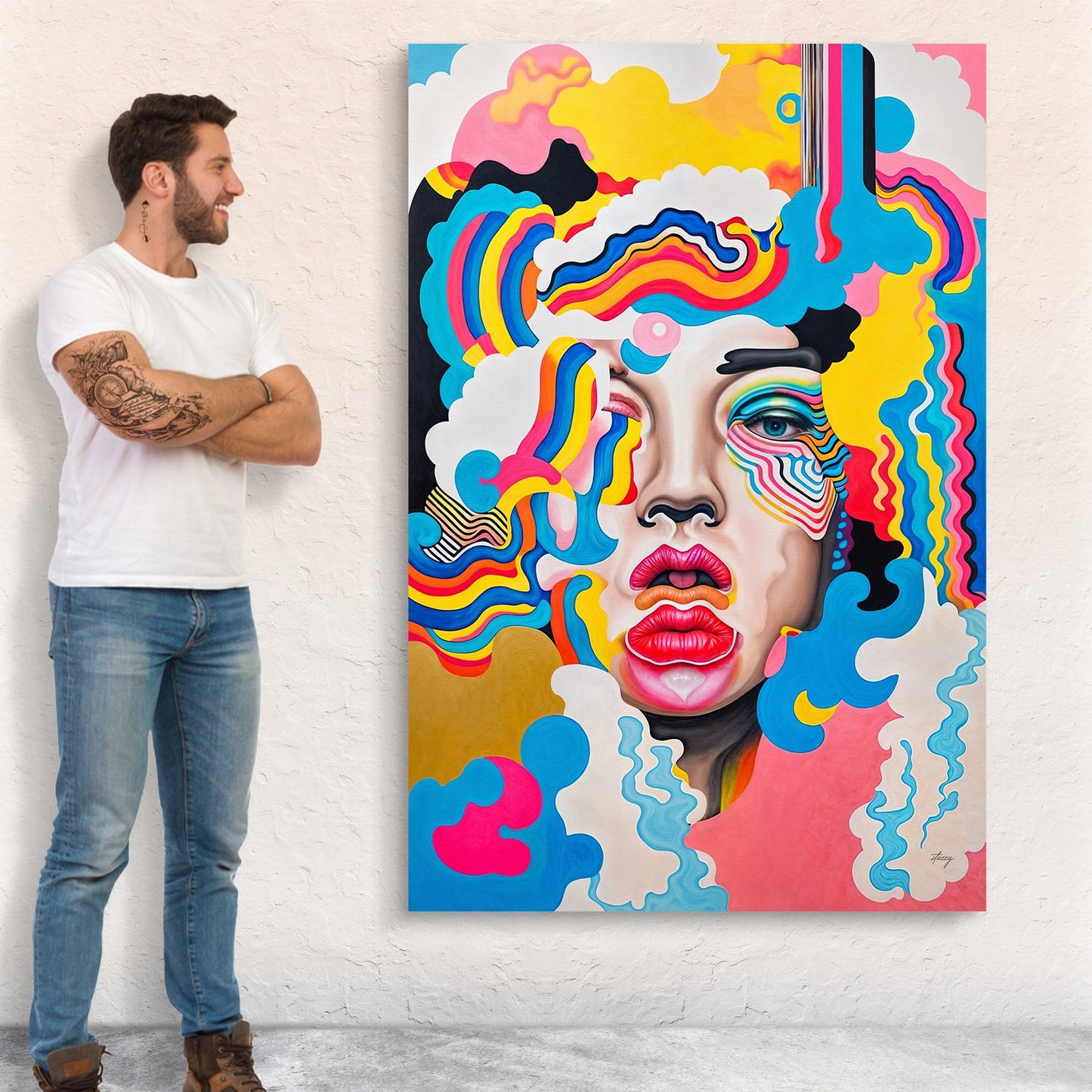 Candy Face Bold Colorful Abstract Canvas Wall Art