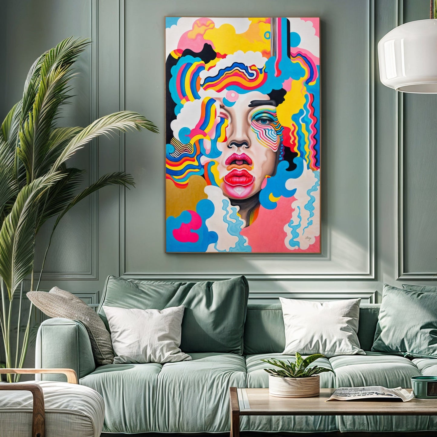 Candy Face Bold Colorful Abstract Canvas Wall Art