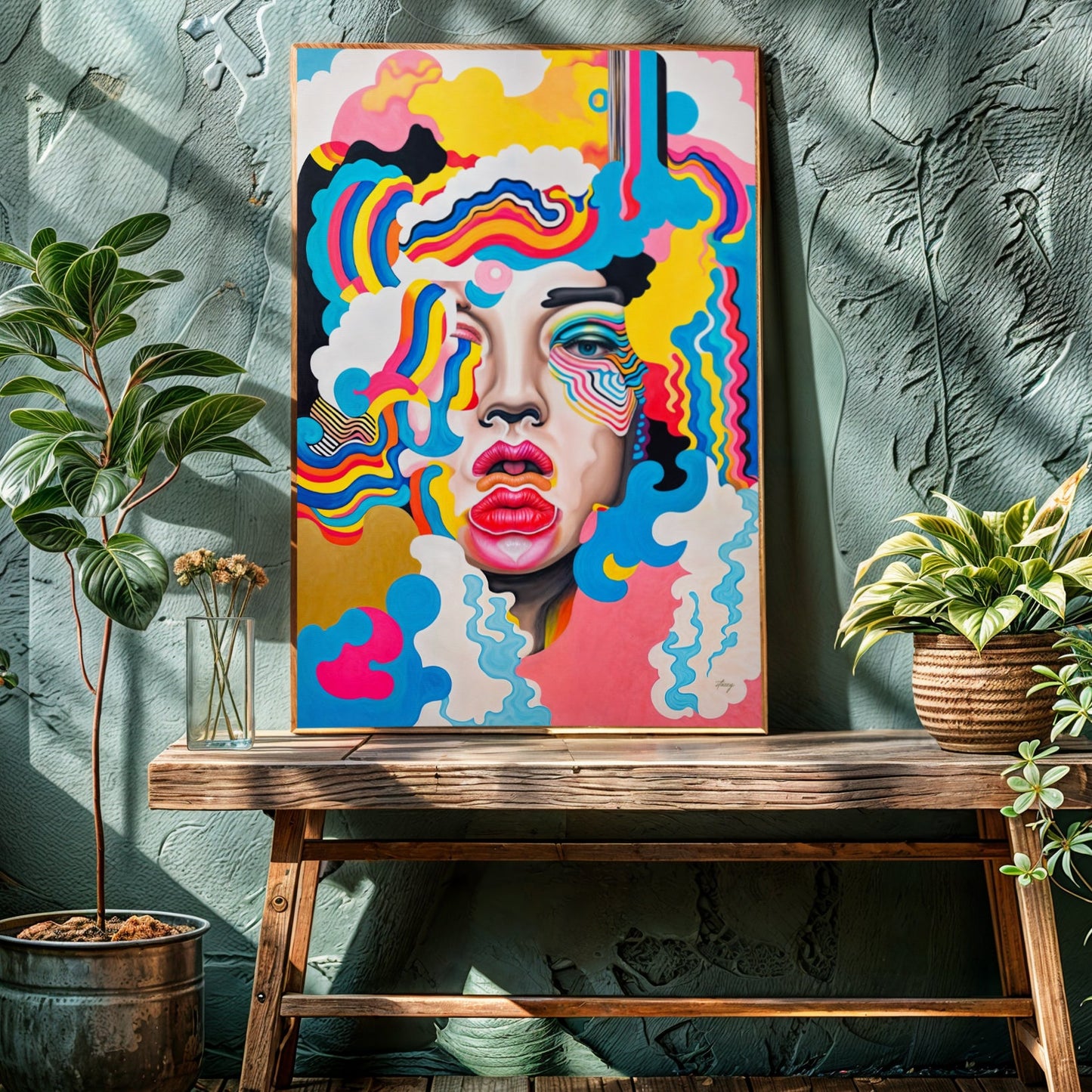 Candy Face Bold Colorful Abstract Canvas Wall Art