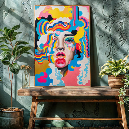 Candy Face Bold Colorful Abstract Canvas Wall Art