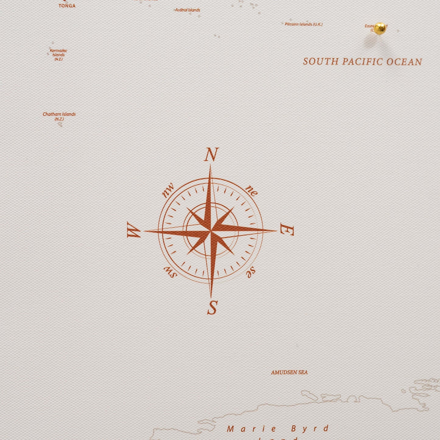 Beige World Map Canvas Wall Art