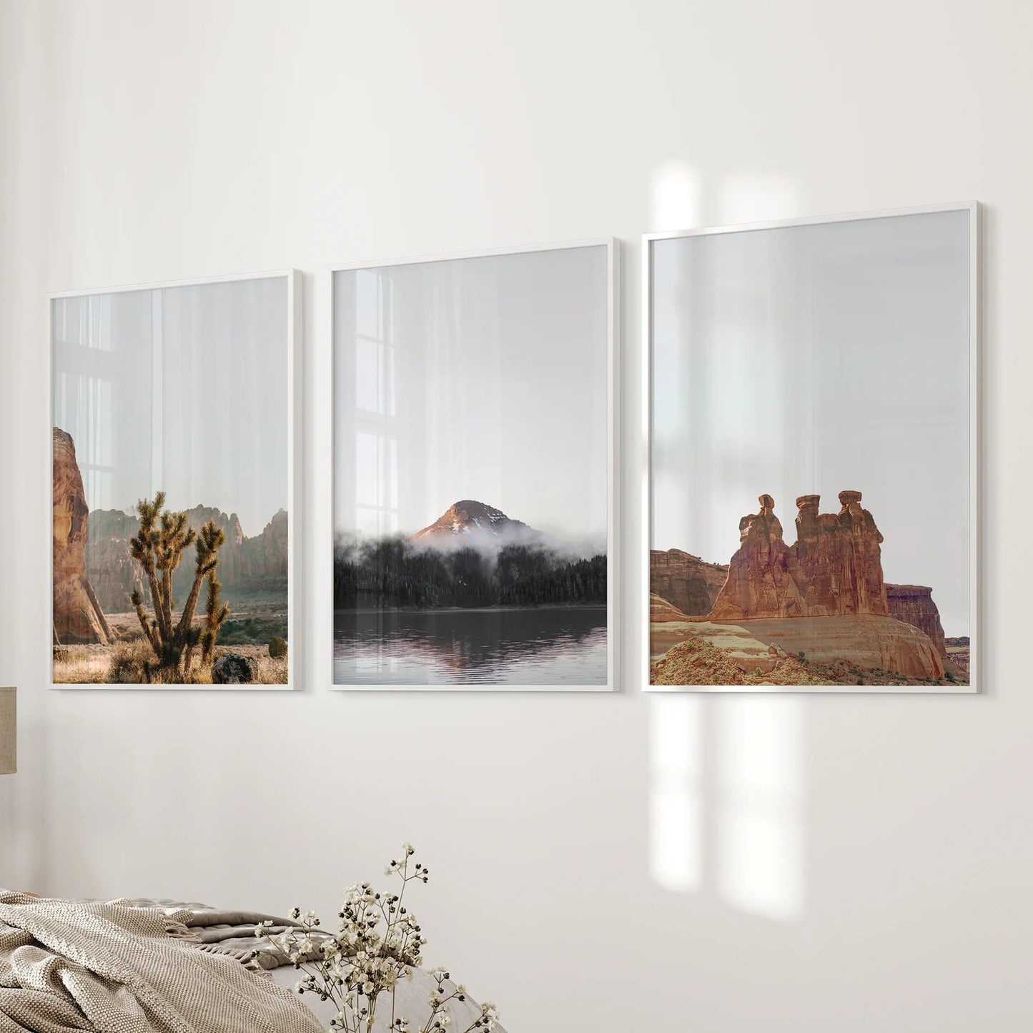 Southwest Desert Canyon Red Rock Wall Art Set of 3