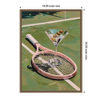 Tennis Martini by Honey Island Studio Framed Canvas Wall Art Print