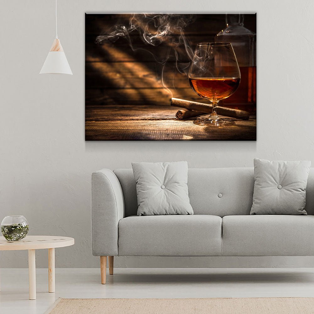 Cigar And Bourbon Canvas Wall Art