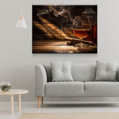 Cigar And Bourbon Canvas Wall Art