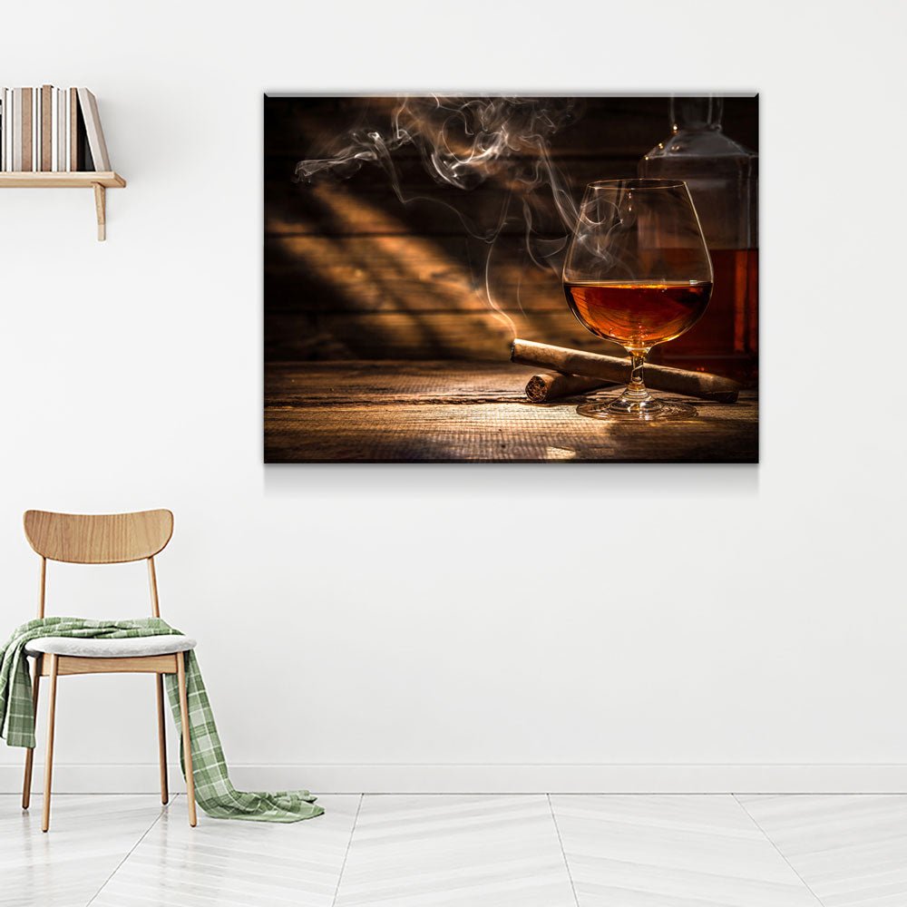 Cigar And Bourbon Canvas Wall Art
