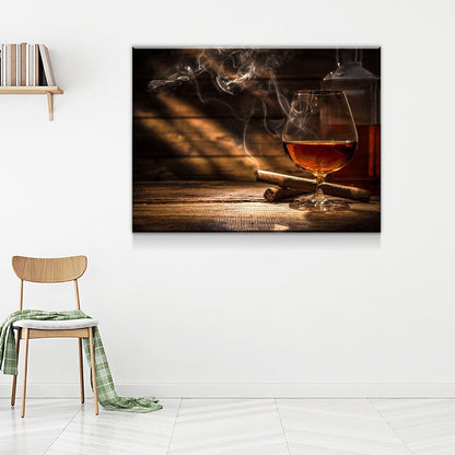 Cigar And Bourbon Canvas Wall Art
