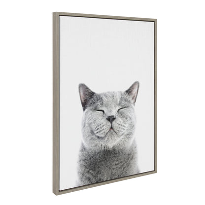 Sylvie Smiling Cat Framed Canvas by Amy Peterson Art Studio