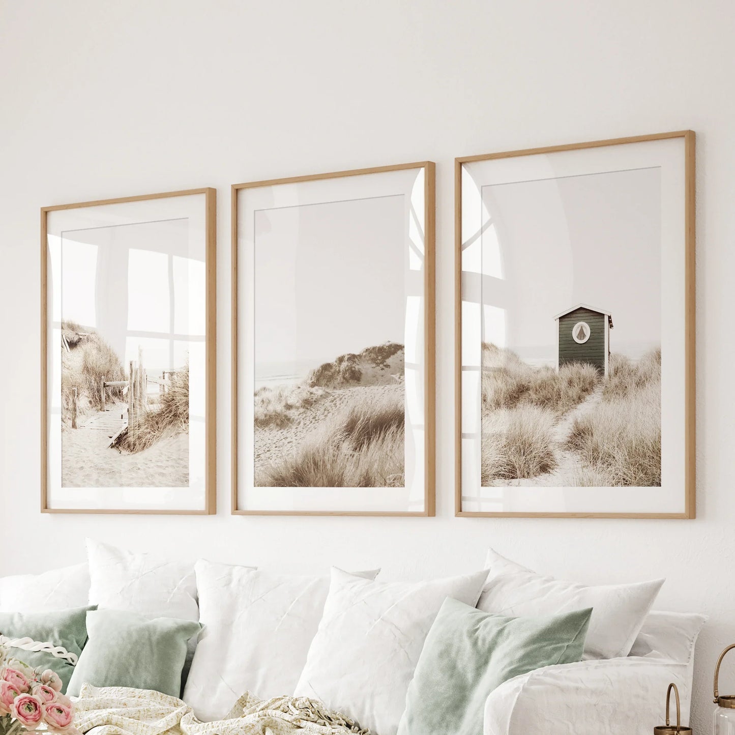 Minimalist Coastal Gallery Wall Beige Beach Decor Set