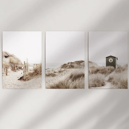 Minimalist Coastal Gallery Wall Beige Beach Decor Set