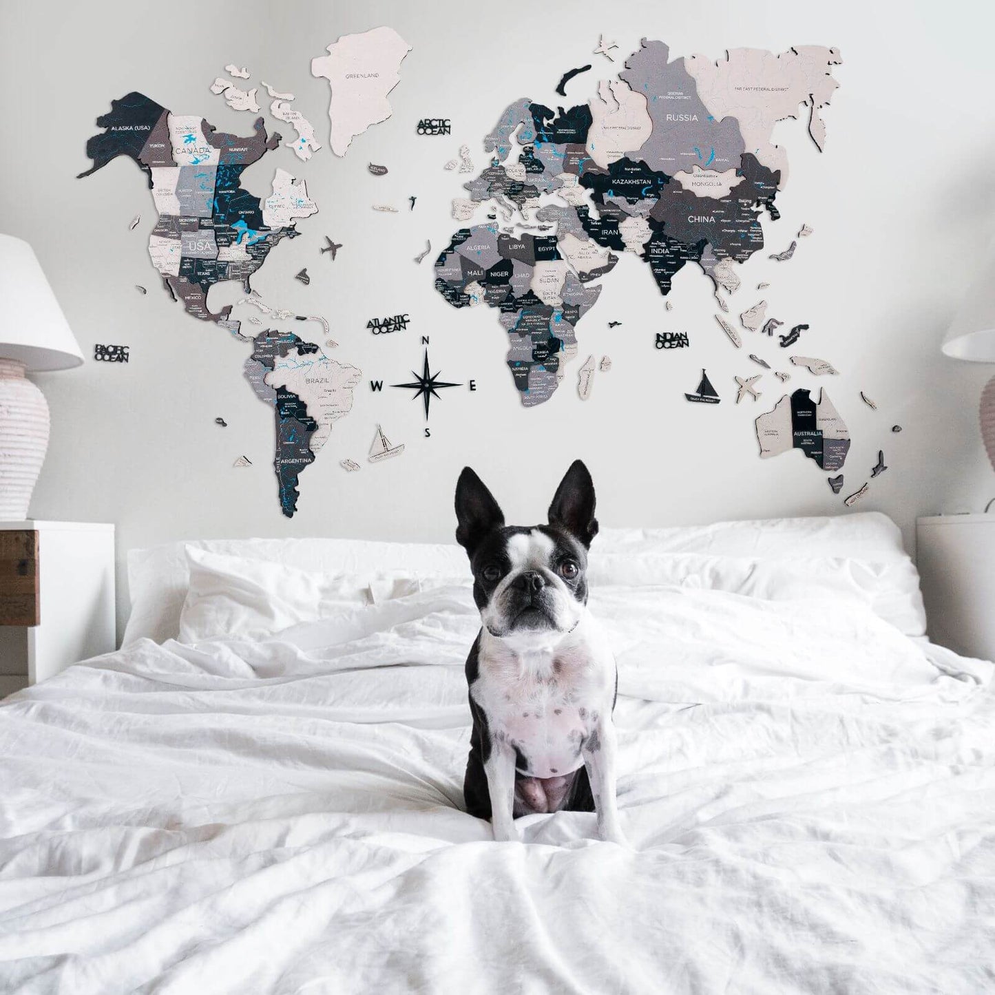 3D Wooden World Map Wall Art - Nordik US