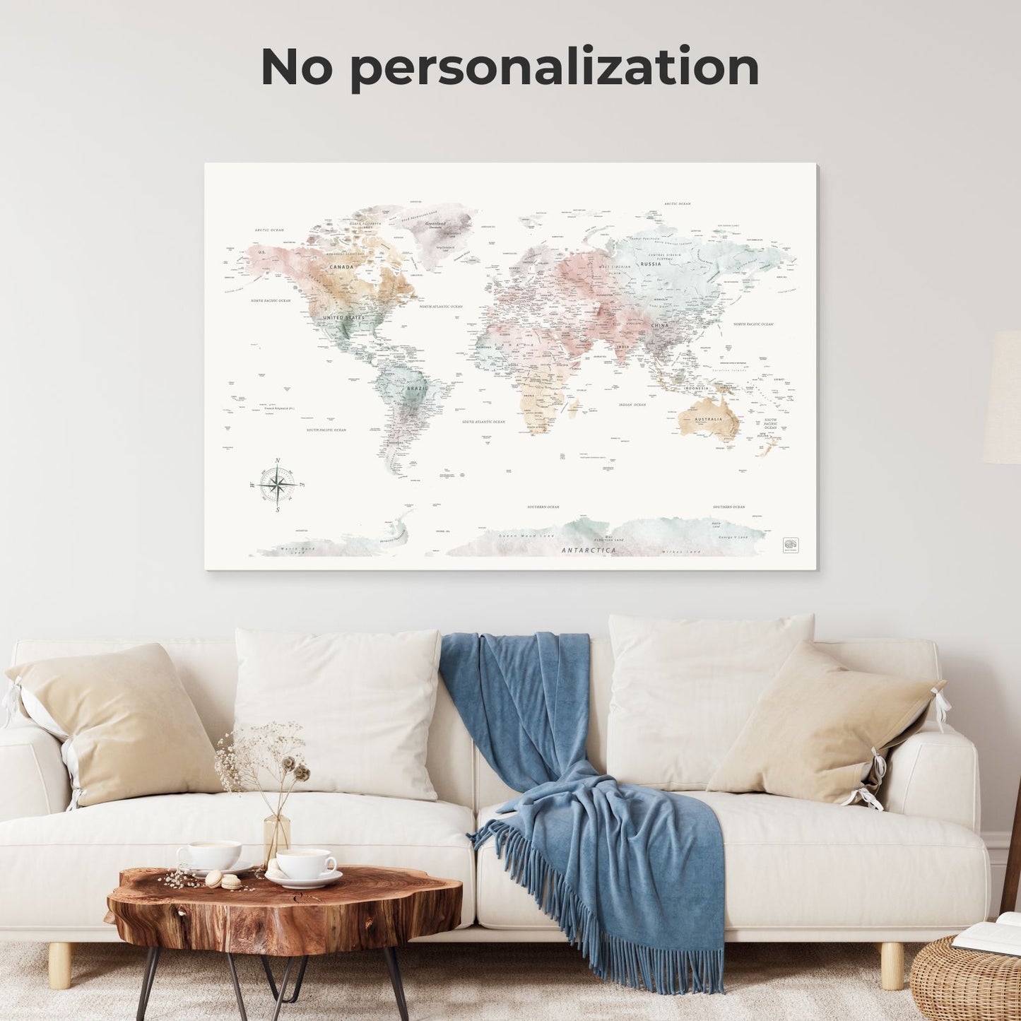 Colorful World Map Canvas Wall Art