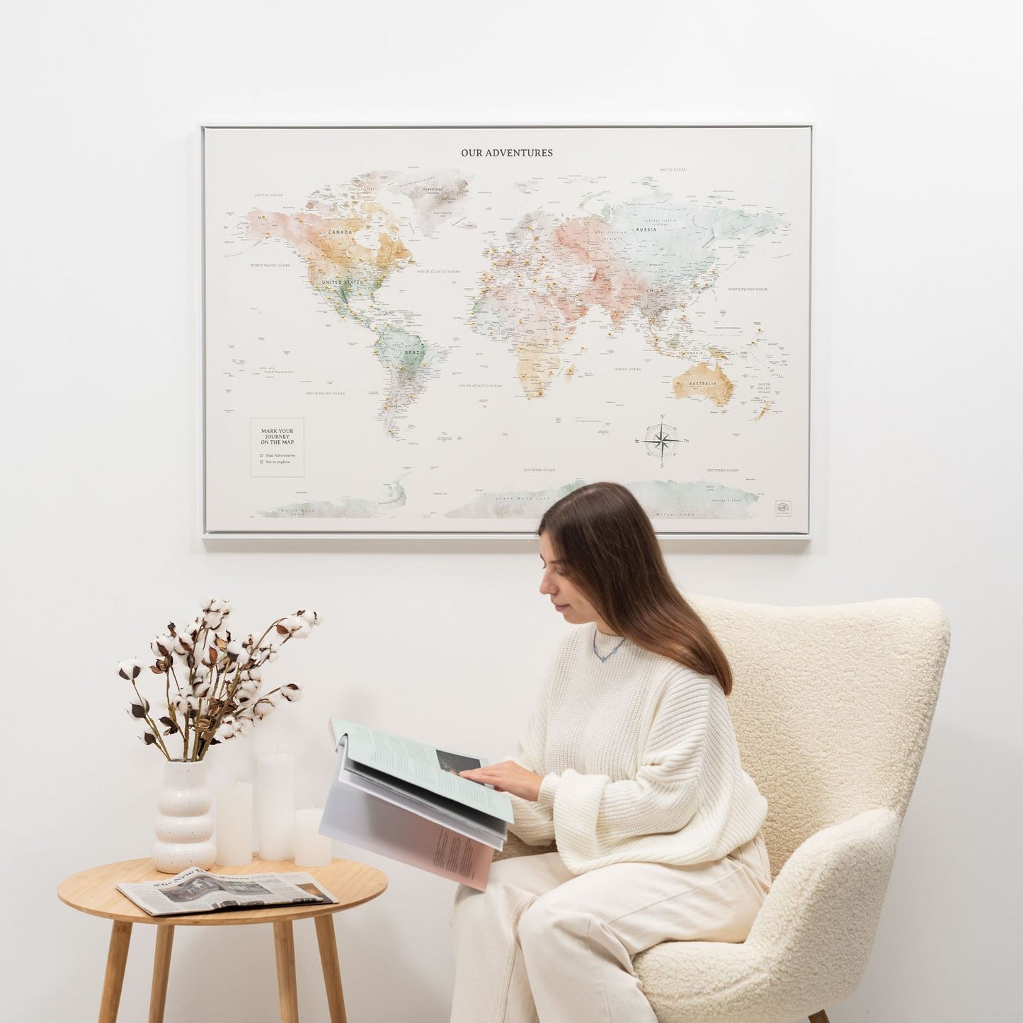 Colorful World Map Canvas Wall Art