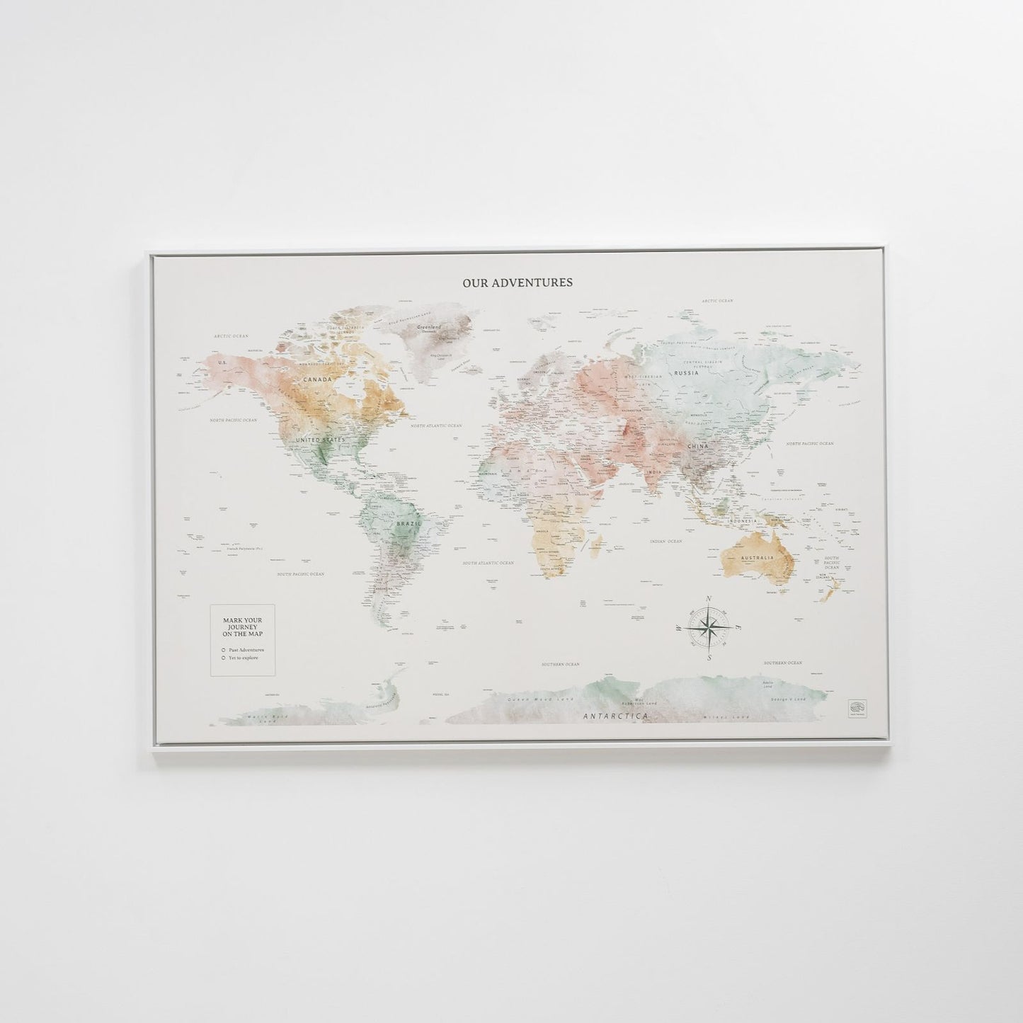 Colorful World Map Canvas Wall Art