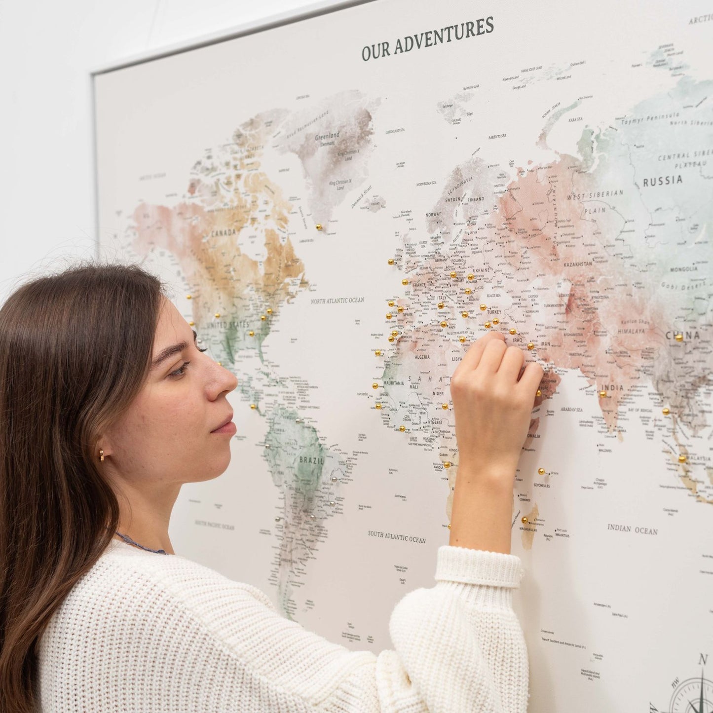 Colorful World Map Canvas Wall Art