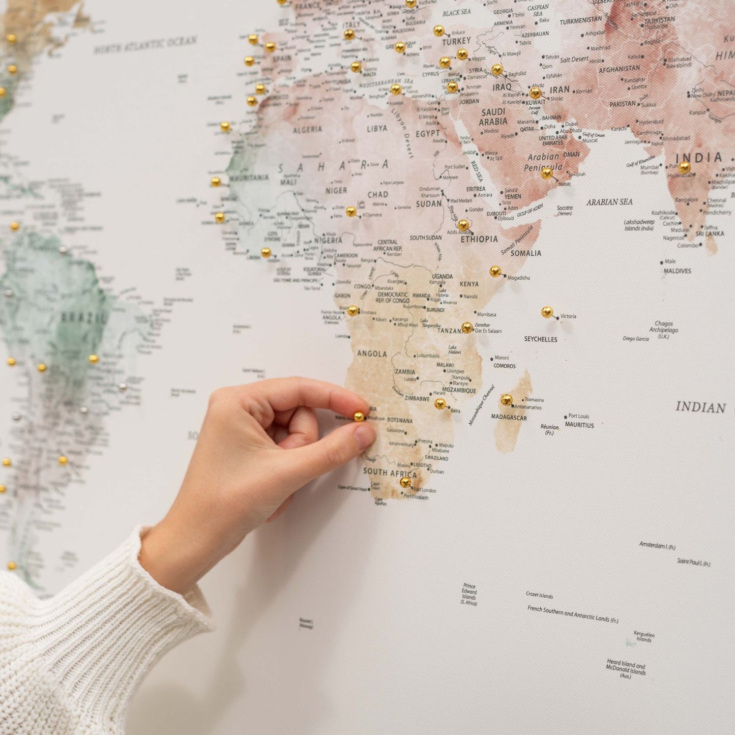 Colorful World Map Canvas Wall Art