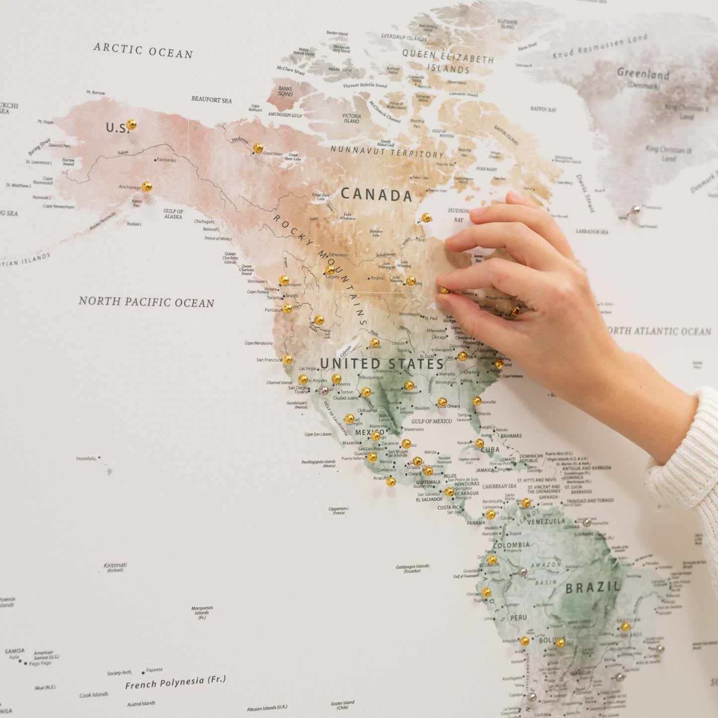 Colorful World Map Canvas Wall Art