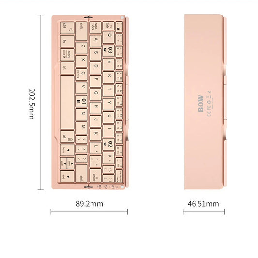 compact portable bluetooth keyboard folded for travel